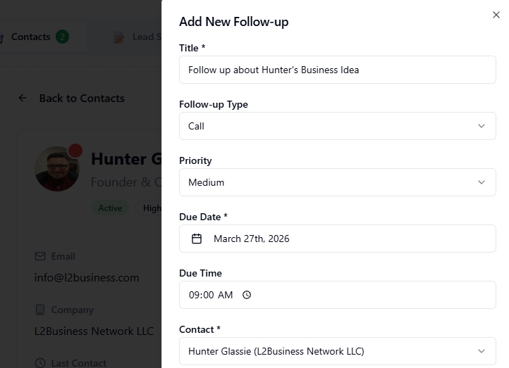 Flourish follow-up cadence scheduling